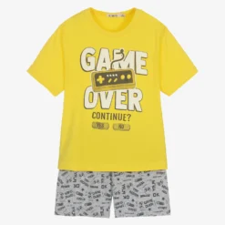 Everything Must Change Boys Yellow & Grey Cotton Short Pyjamas