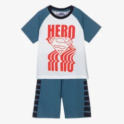 Fabric Flavours Blue Superman Short Pyjamas