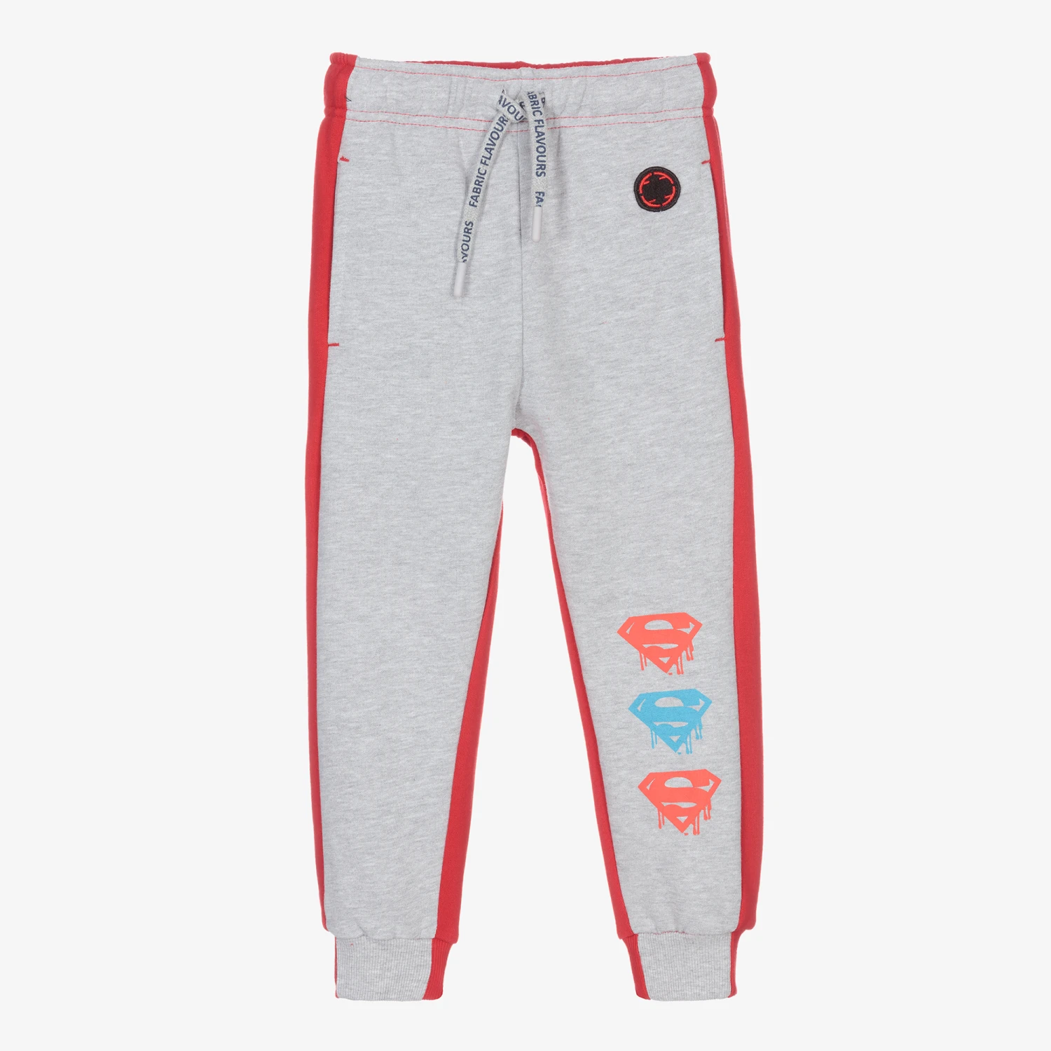 Fabric Flavours Red Cotton Superman Joggers 1 Fabric Flavours Red Cotton Superman Joggers