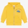 Falcotto By Naturino Boys Yellow Cotton Hooded Zip-Up Top