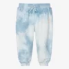 Falcotto By Naturino White & Blue Cotton Tie-Dye Joggers