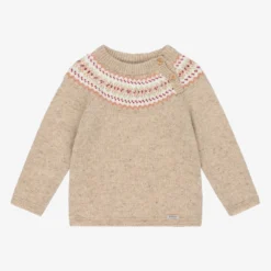 Foque Boys Beige Wool Knit Sweater