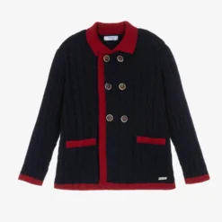 Foque Boys Blue Cable Knit Cardigan