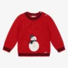 Foque Boys Red Wool Snowman Sweater