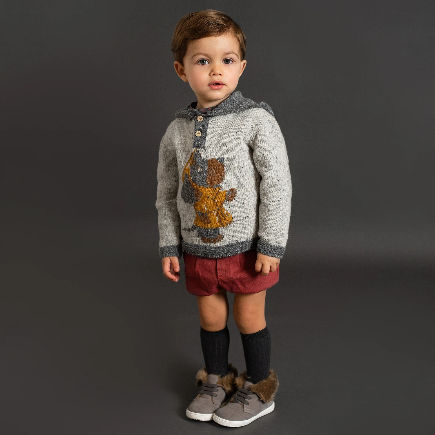 Foque Grey Knitted Dog Sweater 2 Foque Grey Knitted Dog Sweater - Image 2