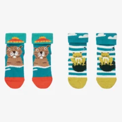 Frugi Blue Cotton Socks (2 Pack)