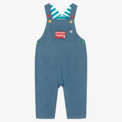 Frugi Blue Organic Cotton Bus Dungarees