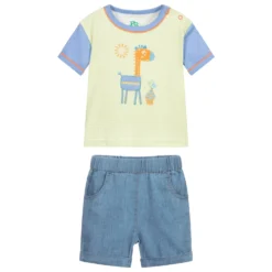 FS Baby Blue & Green Cotton Shorts Set -Outlet Little Gents Set Store fs baby blue green cotton shorts set 356397 c5f34f1219cb431150939169b40e120447b92a56