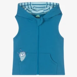 FS Baby Boys Blue Cotton Monster Zip-Up Top
