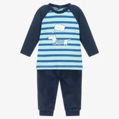 FS Baby Boys Blue & Green Stripe Trouser Set
