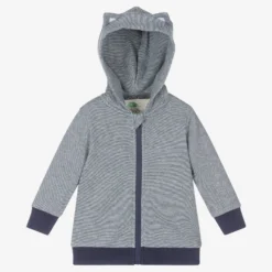 FS Baby Boys Navy Blue Striped Zip-Up Hoodie