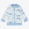 FS Baby Boys White & Blue Whale Zip-Up Top