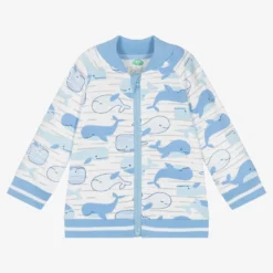 FS Baby Boys White & Blue Whale Zip-Up Top