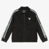 Guess Boys Black Logo Zip-Up Top