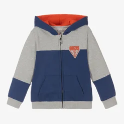 Guess Boys Blue & Grey Zip-Up Top