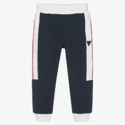Guess Boys Blue & White Cotton Logo Joggers