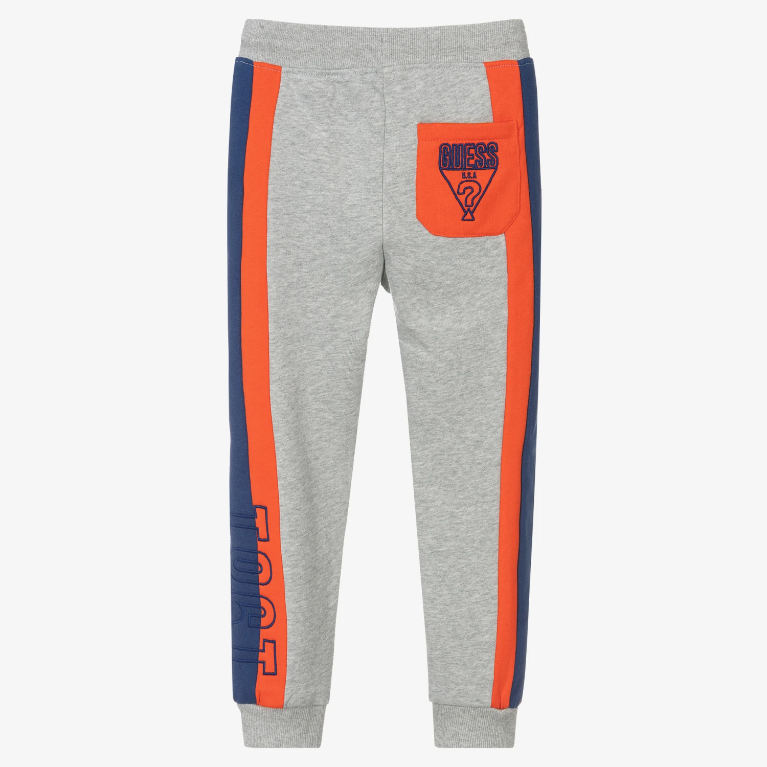 Guess Boys Grey Cotton Logo Joggers 2 Guess Boys Grey Cotton Logo Joggers - Image 2