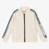 Guess Boys Ivory Logo Zip-Up Top