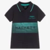 Hackett Aston Martin Racing Blue Cotton Logo Polo Shirt