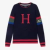 Hackett London Boys Navy Blue Logo Sweater