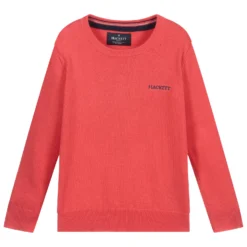 Hackett London Red Cotton Logo Sweater