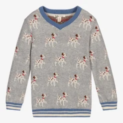 Hatley Boys Grey Cotton Knit Sweater