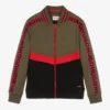 HUGO Boys Green & Black Logo Tape Zip-Up Top