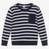 IDO Baby Blue Breton Stripe Cotton Sweater