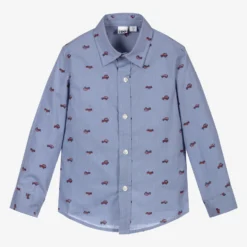 IDO Baby Blue Cotton Cars Shirt