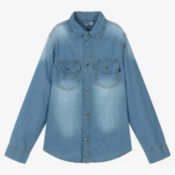 IDO Junior Blue Cotton Chambray Shirt