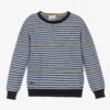 IDO Baby Blue Striped Cotton Sweater