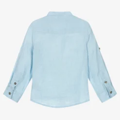 IDO Baby Boys Blue Collarless Linen Shirt -Outlet Little Gents Set Store ido boys blue collarless linen shirt 507605 808f39102586f2072f5fface60e1ff24459435c7