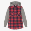 IDO Baby Boys Red Cotton Hooded Shirt