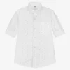IDO Junior Boys White & Beige Patterned Shirt