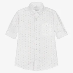 IDO Junior Boys White & Beige Patterned Shirt