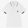 IDO Junior Boys White Cotton Piqué Polo Shirt