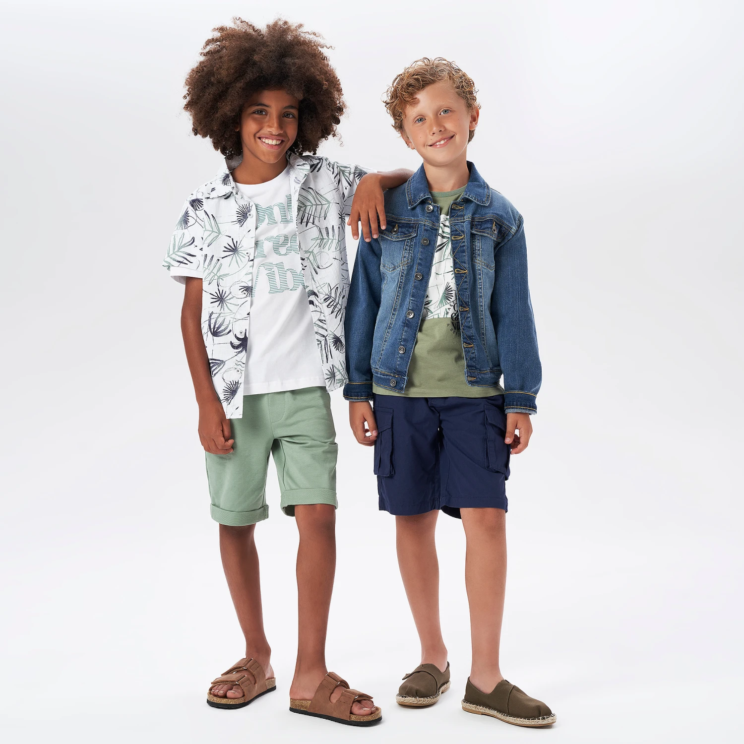 IDO Junior Boys White & Green Cotton Floral Shirt 2 IDO Junior Boys White & Green Cotton Floral Shirt - Image 2