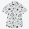 IDO Junior Boys White & Green Cotton Floral Shirt