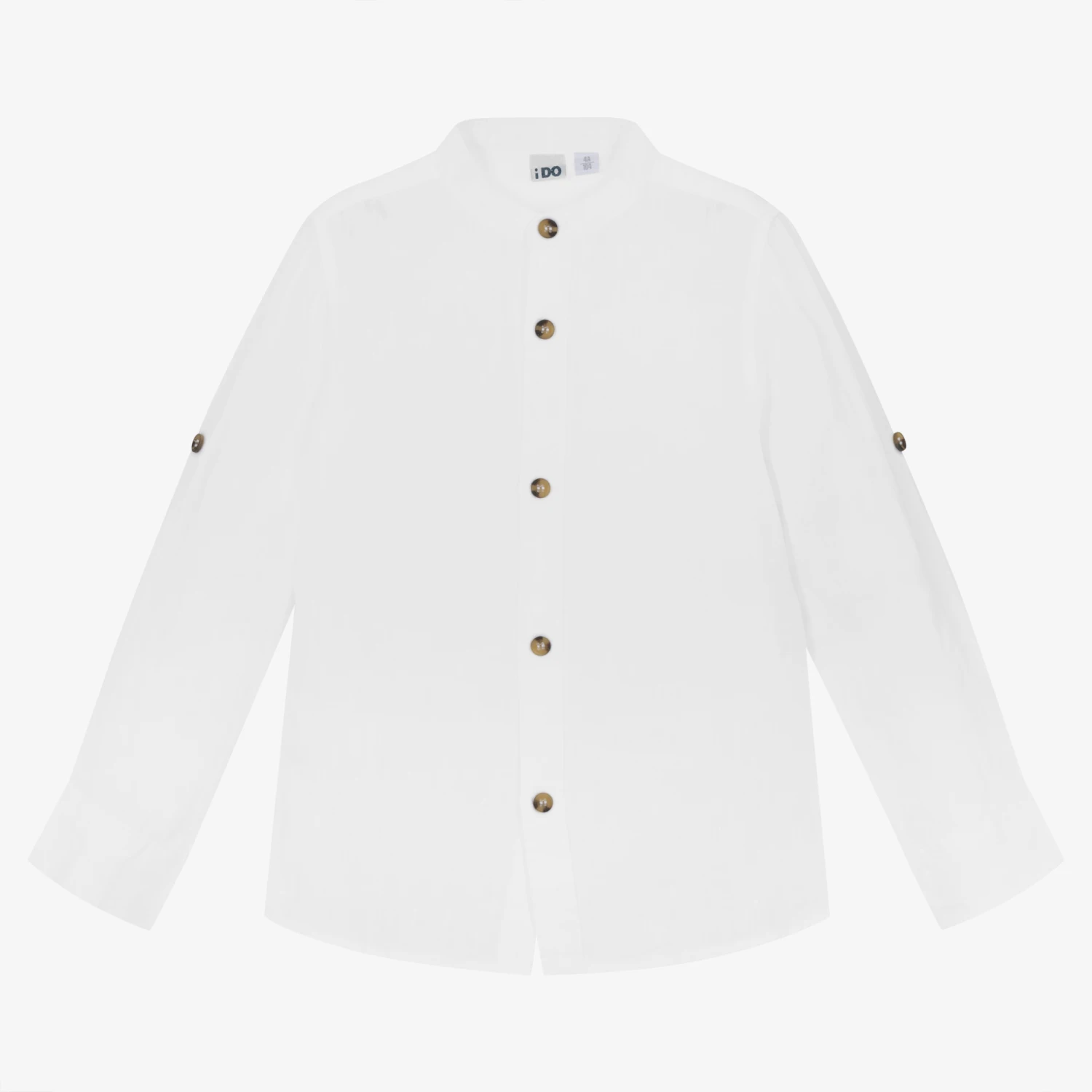 IDO Baby Boys White Linen Shirt 3 IDO Baby Boys White Linen Shirt - Image 3