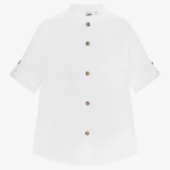 IDO Baby Boys White Linen Shirt