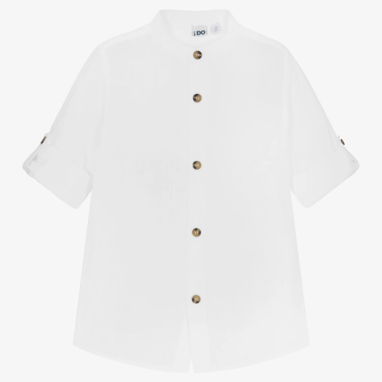 IDO Baby Boys White Linen Shirt 1 IDO Baby Boys White Linen Shirt