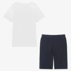 IDO Junior Boys White & Navy Blue Cotton Shorts Set -Outlet Little Gents Set Store ido boys white navy blue cotton shorts set 507756 c99bad17ba2d05d816926bf1cb6a67125935f45a