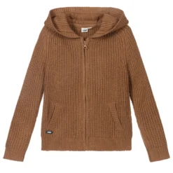 IDO Baby Brown Knitted Zip-Up Top