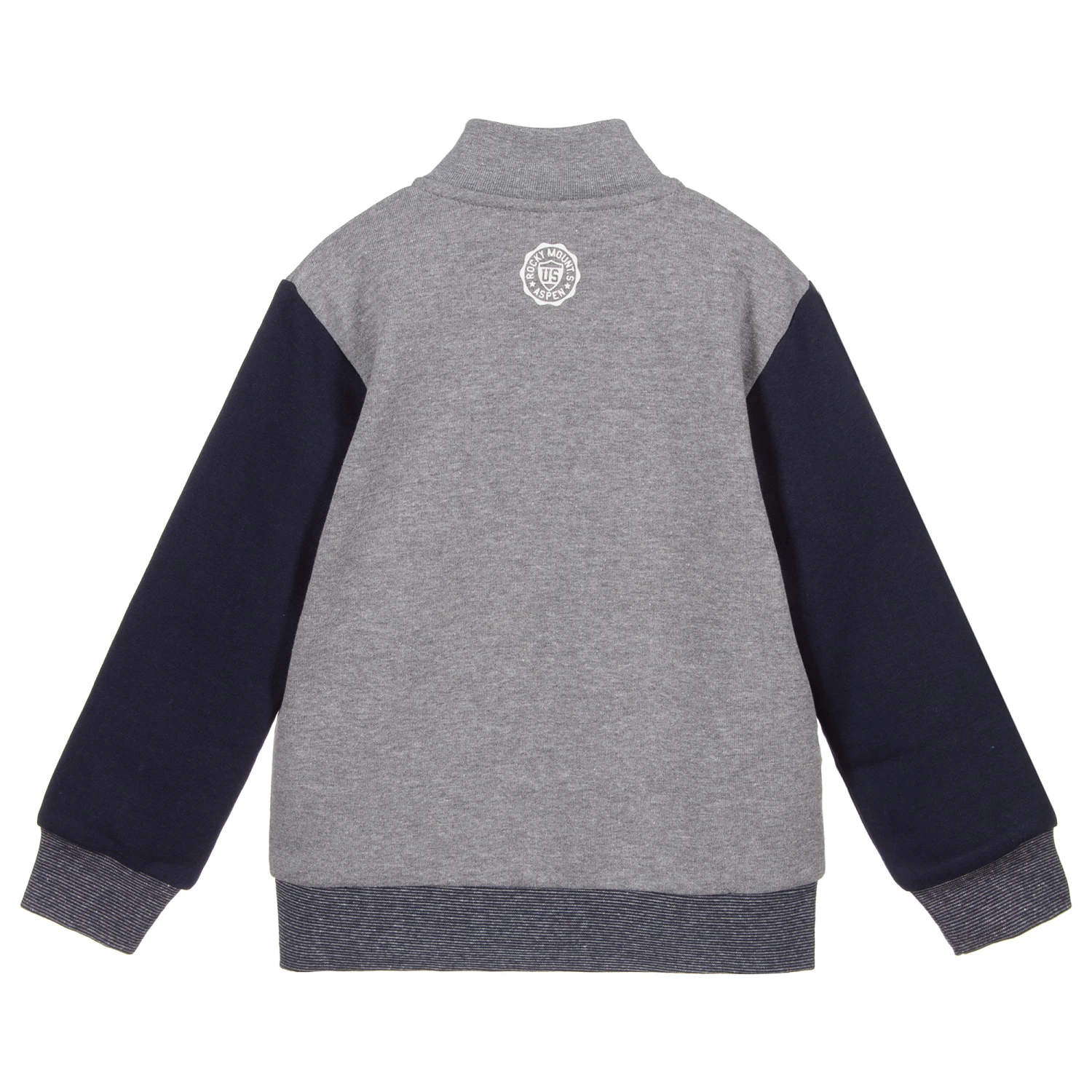 IDO Baby Grey & Navy Blue Zip-Up Top 2 IDO Baby Grey & Navy Blue Zip-Up Top - Image 2
