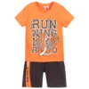 IDO Baby Orange & Black Shorts Set