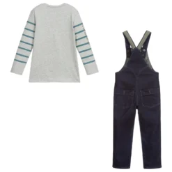 IKKS Blue Denim Dungaree Set -Outlet Little Gents Set Store ikks blue denim dungaree set 353514 50cf72beb705afacb868753b25fda5068288233a