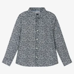 IKKS Blue Liberty Print Cotton Shirt