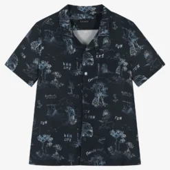 IKKS Boys Blue Viscose Shirt