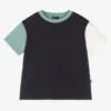 Il Gufo Boys Blue Cotton Colourblock T-Shirt