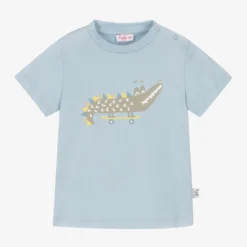 Il Gufo Boys Blue Cotton Crocodile T-Shirt